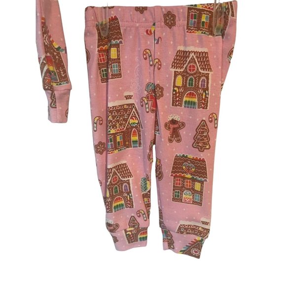 The Childrens Place Girls 2 Piece Pajamas Pink Gingerbread Christmas 3-6 mo. - Picture 9 of 11